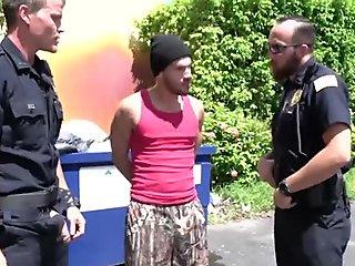 Gay cops bang criminal in an alley once they catch him