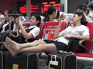 candid chinese girl in pantyhose