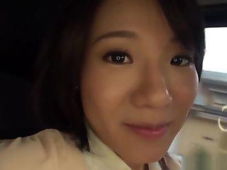 Shibuya Kaho removes undies on the bag seat