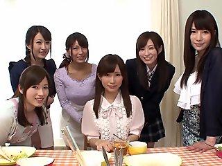 These Asian housewives team up on your dick in POV