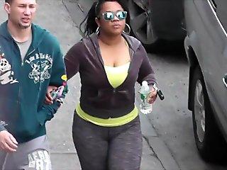 thick dominican in tight ass spandex
