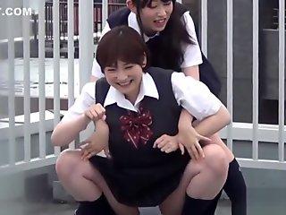 Weird asian students pee